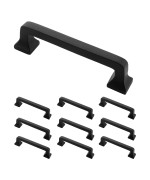 Iron Valley 4 C2C Square Contemporary Cabinet Handle Pull Solid Cast Iron 5 Pack