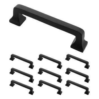 Iron Valley 4 C2C Square Contemporary Cabinet Handle Pull Solid Cast Iron 5 Pack