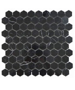 Nero Marquina Black Marble Hexagon Mosaic Tile 1 Inch Polished For Kitchen Backsplash Flooring Bathroom Shower Fireplace