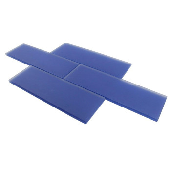 Premium Quality Cobalt Blue Frosted 3X9 Glass Subway Tile For Bathroom Walls Kitchen Backsplashes 5 Pieces