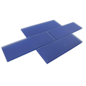 Premium Quality Cobalt Blue Frosted 3X9 Glass Subway Tile For Bathroom Walls Kitchen Backsplashes 5 Pieces