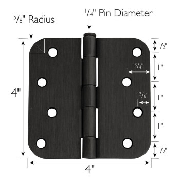 Design House 181610 58 Radius Steel Door Hinge Door Hardware Door Hinges Interior Doors 4X4 Oil Rubbed Bronze 3 Count