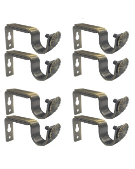 Anndason Heavy Duty Curtain Rod Brackets For 34 Or 58 Inch Rod Bronze Color Set Of 8