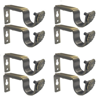 Anndason Heavy Duty Curtain Rod Brackets For 34 Or 58 Inch Rod Bronze Color Set Of 8