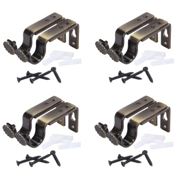 Anndason Heavy Duty Curtain Rod Brackets For 34 Or 58 Inch Rod Bronze Color Set Of 8