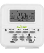 Bnlink Digital Timer Outlet 7 Day Programmable Digital Outlet Timer With 2 Independent Outlets 3Prong Mini Indoor Easy Set Sta