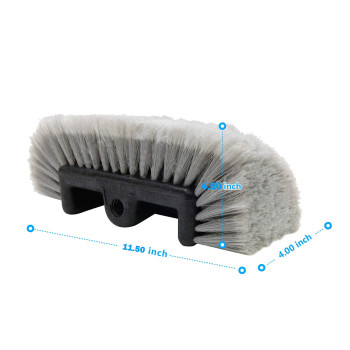 Carcarez 12 Car Wash Brush With Soft Bristle For Auto Rv Truck Boat Camper Exterior Washing Cleaning Grey