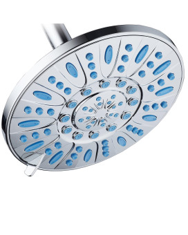 Aquadance 7Inch 6Setting Rainfall Showerhead With Antimicrobial Microban Protection From Mold Mildew And Bacteria Clogfr