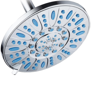 Aquadance 7Inch 6Setting Rainfall Showerhead With Antimicrobial Microban Protection From Mold Mildew And Bacteria Clogfr