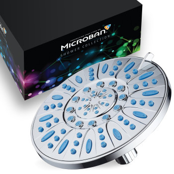 Aquadance 7Inch 6Setting Rainfall Showerhead With Antimicrobial Microban Protection From Mold Mildew And Bacteria Clogfr