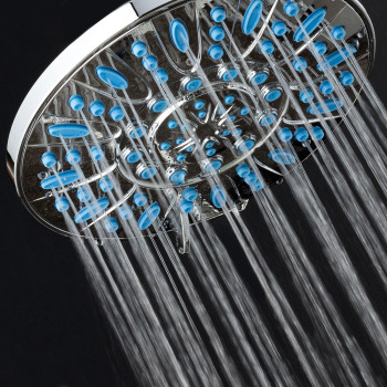 Aquadance 7Inch 6Setting Rainfall Showerhead With Antimicrobial Microban Protection From Mold Mildew And Bacteria Clogfr