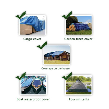 Hanjet Waterproof Outdoor Tarps Tarpaulin 30 X 50 Feet 5 Mil Thick Camping Tents Poly Tarp For Ice Skating Rink And Ground Pool