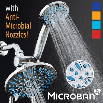 Antimicrobialanticlog Highpressure 30Setting Rainfall Shower Combo By Aquadance With Microban Nozzle Protection From Growth