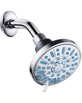 Aquadance Anticlog Highpressure 6Setting Shower Head With Nozzle Protection From Growth Of Grime For Stronger Shower Chrome