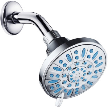 Aquadance Anticlog Highpressure 6Setting Shower Head With Nozzle Protection From Growth Of Grime For Stronger Shower Chrome