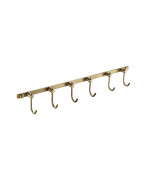 Wincase Brass Hook Rack Bathroom Towels Hooks Coat Rack Antique Bath Wall Hook Vintage Mounted Brushed Brass 6 Hooks