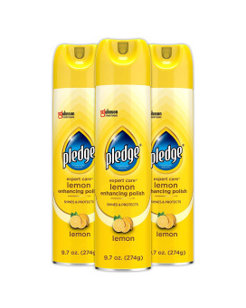 Pledge Expert Care Wood Polish Spray Shines And Protects Removes Fingerprints Lemon 97 Oz Pack Of 3