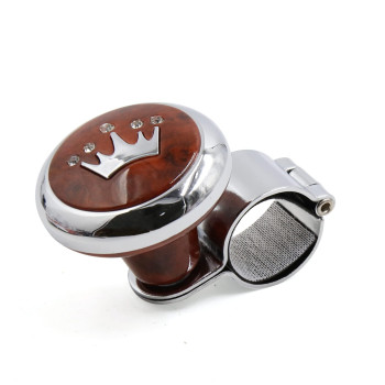 Uxcell Brown Crown Pattern Design Steering Wheel Knob Power Handle For Auto Car