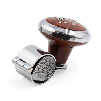 Uxcell Brown Crown Pattern Design Steering Wheel Knob Power Handle For Auto Car