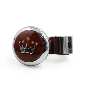 Uxcell Brown Crown Pattern Design Steering Wheel Knob Power Handle For Auto Car