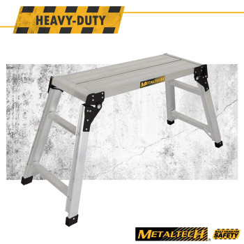 Metaltech Epwp7101Al Jobsite Series 31In Portable Work Platform Aluminum Step Stool For Adults And Portable Work Bench With