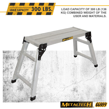 Metaltech Epwp7101Al Jobsite Series 31In Portable Work Platform Aluminum Step Stool For Adults And Portable Work Bench With