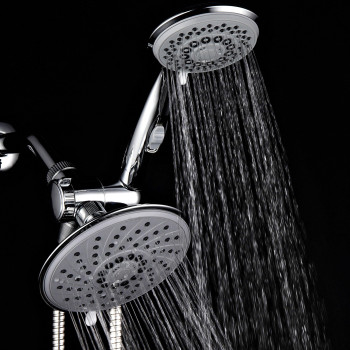 Hotelspa 64 Ultraluxury 3 Way Rainfall Showerheadhandheld Shower Gray Spiral Combo Wpatented Onoff Pause Switch And 5