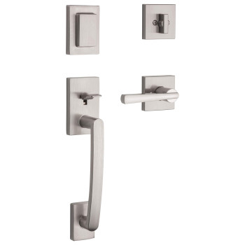 Baldwin Spyglass Front Entry Handleset With Interior Lever Featuring Smartkey Deadbolt Rekey Technology And Microban Protect