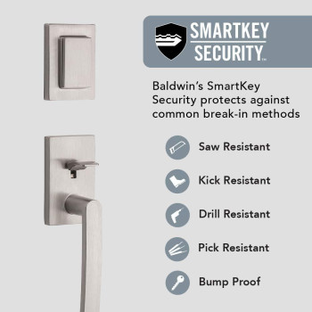 Baldwin Spyglass Front Entry Handleset With Interior Lever Featuring Smartkey Deadbolt Rekey Technology And Microban Protect