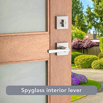 Baldwin Spyglass Front Entry Handleset With Interior Lever Featuring Smartkey Deadbolt Rekey Technology And Microban Protect