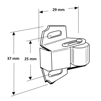 25 Pack Rok Hardware Roller Wheel Spring Cabinet Furniture Closet Door Catch Latch Holder In Zinc Finish With Screws Rokrc