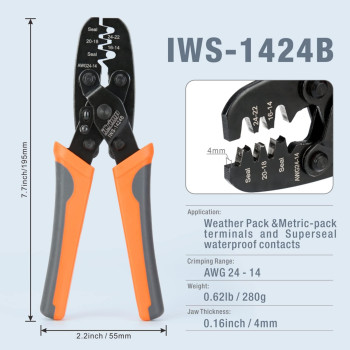 Icrimp Weather Pack Sealed Connector Crimping Tool Wire Crimper For Delphi Metripack 150 280 Weatherpack Terminals Awg24