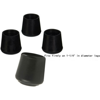 Akoak 4 Pieces Table Chair Rubber Leg Tips Caps 114 Inch Black