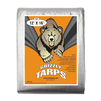 Bair Grizzly Tarp 14 X 14 Weave Multi Purpose Waterproof Tarp 12X16 Silver