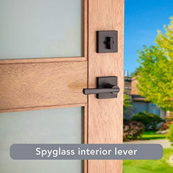 Baldwin Spyglass Front Entry Handleset With Interior Lever Featuring Smartkey Deadbolt Rekey Technology And Microban Protect