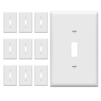 Enerlites Midsize Toggle Light Switch Wall Plate Covers Gloss Finish Single Gang 488 X 311 Unbreakable Polycarbonate T