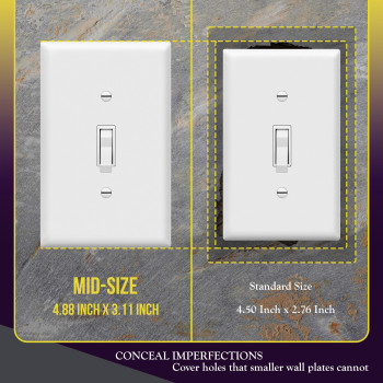 Enerlites Midsize Toggle Light Switch Wall Plate Covers Gloss Finish Single Gang 488 X 311 Unbreakable Polycarbonate T