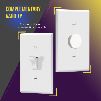 Enerlites Midsize Toggle Light Switch Wall Plate Covers Gloss Finish Single Gang 488 X 311 Unbreakable Polycarbonate T