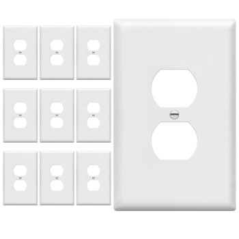 Enerlites Jumbo Duplex Receptacle Outlet Wall Plate Electrical Outlet Covers Gloss Finish Oversize 1Gang 55 X 35 Pol