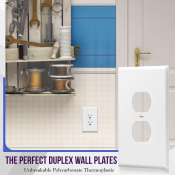 Enerlites Jumbo Duplex Receptacle Outlet Wall Plate Electrical Outlet Covers Gloss Finish Oversize 1Gang 55 X 35 Pol