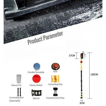 Jscarlife Pressure Washer Car Brush Car Wash Attachment Rotating Brush To Wash Trailer