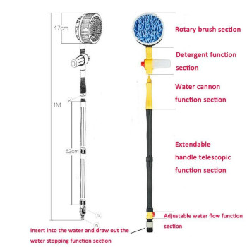 Jscarlife Pressure Washer Car Brush Car Wash Attachment Rotating Brush To Wash Trailer