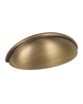 10 Pack Cosmas 783Bab Brushed Antique Brass Cabinet Hardware Bin Cup Drawer Cup Pull 3 Inch 76Mm Hole Centers