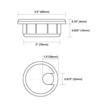 5 Pack Rok Hardware 3 76Mm Black Round Computer Desk Table Port Wire Cable Cord Organizer Hole Cover Grommet Rokrg3Blk