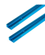 Powertec 71118 24 Inch Doublecut Profile Universal Ttrack With Predrilled Mounting Holes 2 Pack T Track For Woodworking Jigs