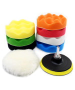 Ocr 10Pcs 4 Inch Car Polishing Pad Kit Sponge And Wool Polishing Pad Set With M10 Drill Adapter Car Buffer Polisher Kit Drill