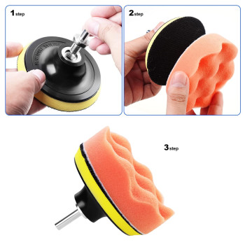 Ocr 10Pcs 4 Inch Car Polishing Pad Kit Sponge And Wool Polishing Pad Set With M10 Drill Adapter Car Buffer Polisher Kit Drill