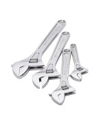 Maxpower 4Pcs Heavy Duty Adjustable Wrench Set Industrial Grade Shifter Movable Spanners Crv Steel Metric Size Includes 6 I