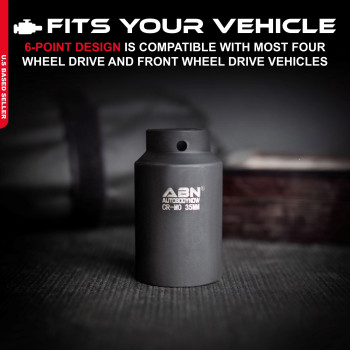 Abn Axle Nut Socket 35Mm 12In Drive 6 Point Universal For All Vehicle 6Pt Installation Removal Repair