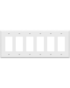 Enerlites Decorator Light Switch Or Receptacle Outlet Wall Plate Midsize 6Gang 488 X 1220 Polycarbonate Thermoplastic